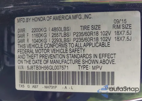 2016 Acura Rdx Technology Acurawatch Plus Packages/Technology Package из США, поврежденный, VIN 5J8TB3H56GL007571